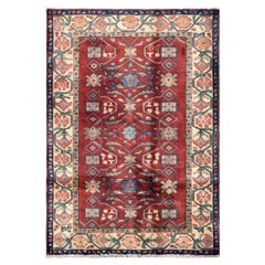 Tappeto Persiano Zanjan Piccolo - Lana Blu Avorio Rosso 75007