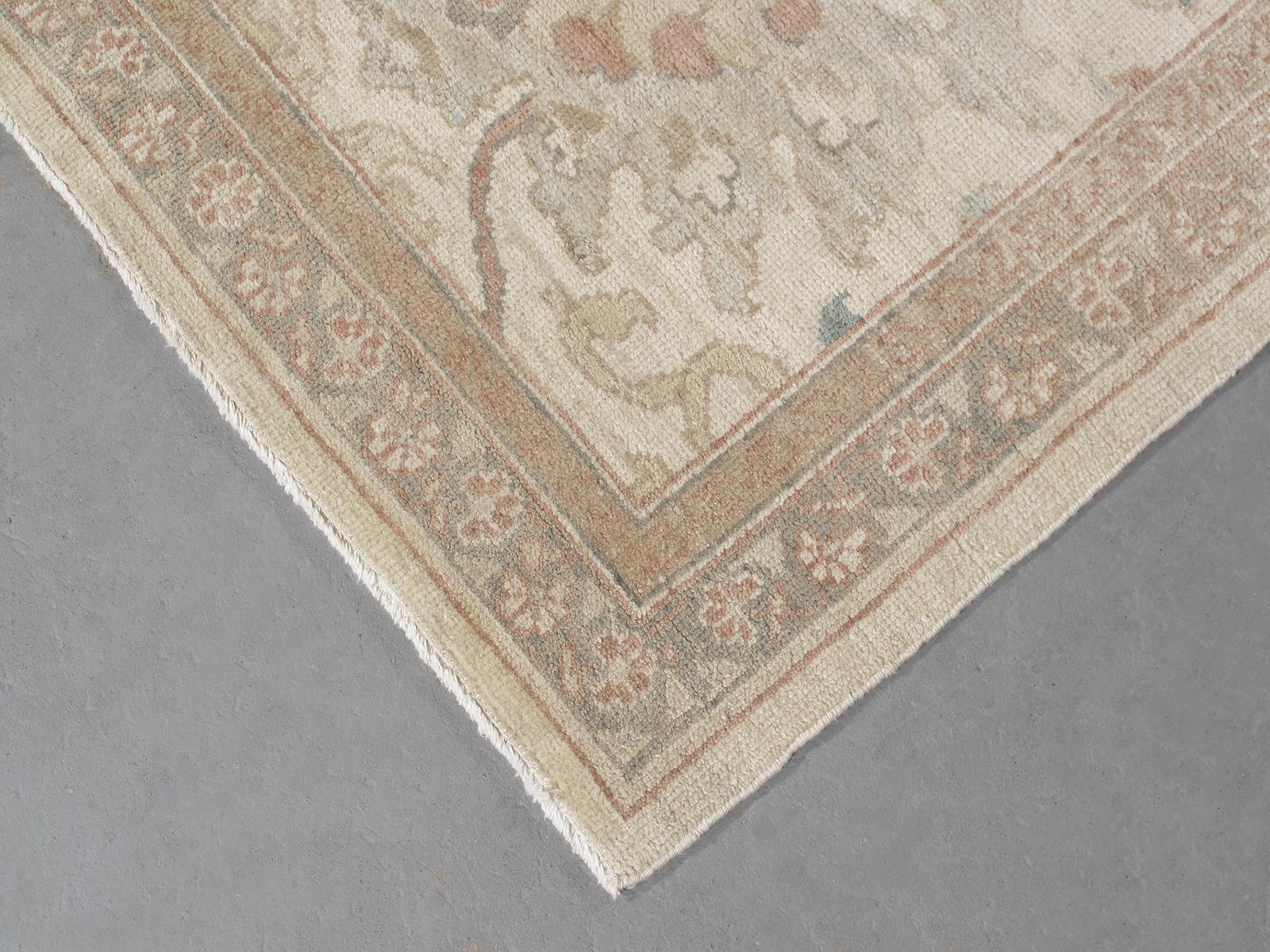 Persischer Ziegler Sultanabad Handgeknüpfter Läufer in Kamel und Beige Farbe (21. Jahrhundert und zeitgenössisch) im Angebot