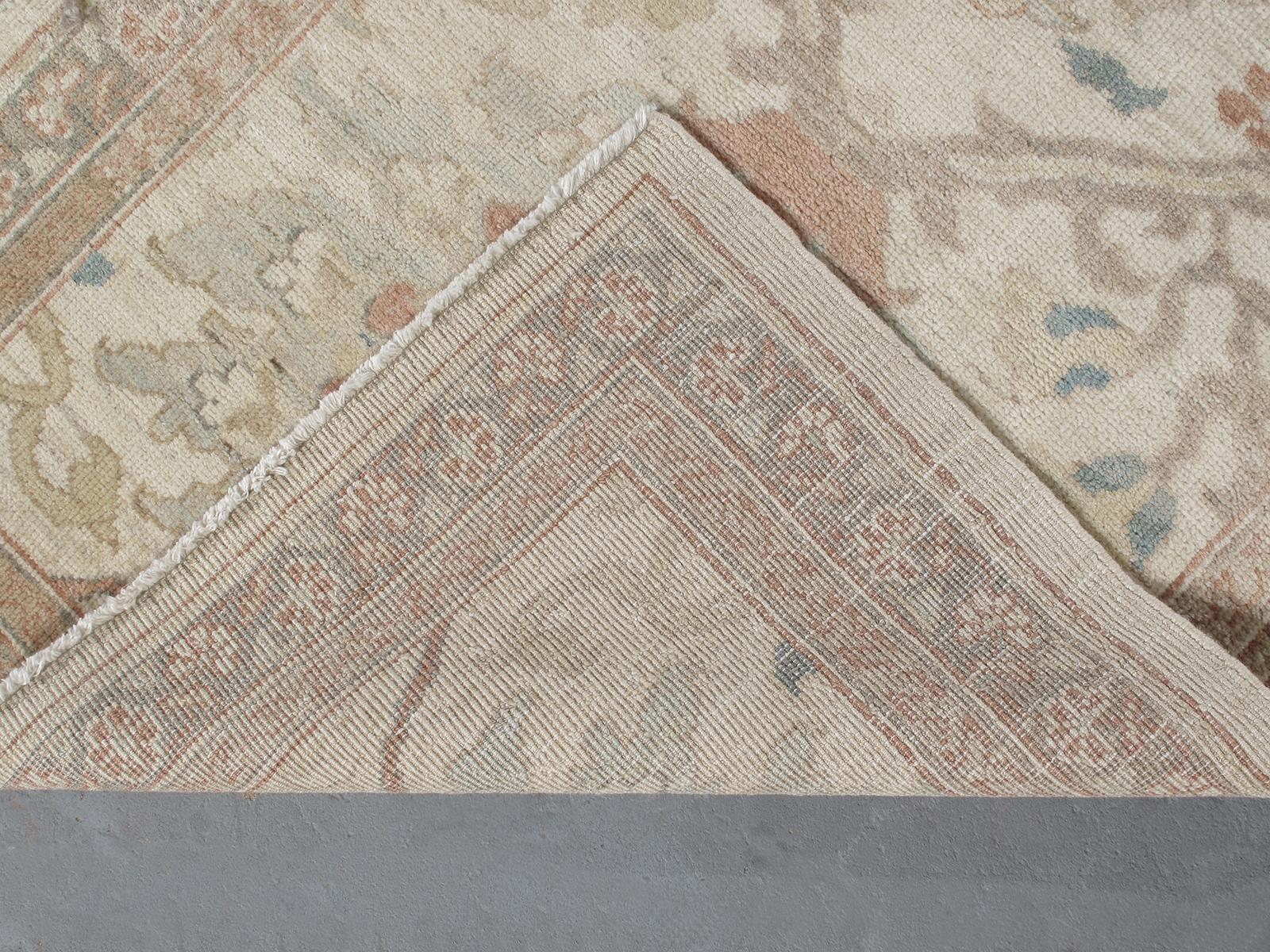 Persischer Ziegler Sultanabad Handgeknüpfter Läufer in Kamel und Beige Farbe (Wolle) im Angebot