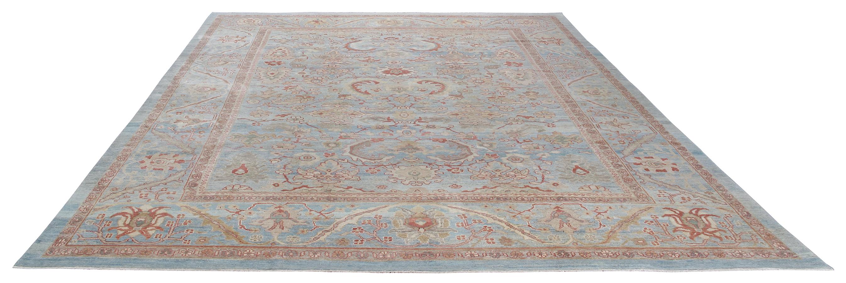 Hand-Knotted Persian Ziegler Sultanabad Rug For Sale