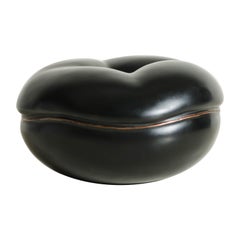 Persimmon Box in Black Lacquer by Robert Kuo, Limited Edition