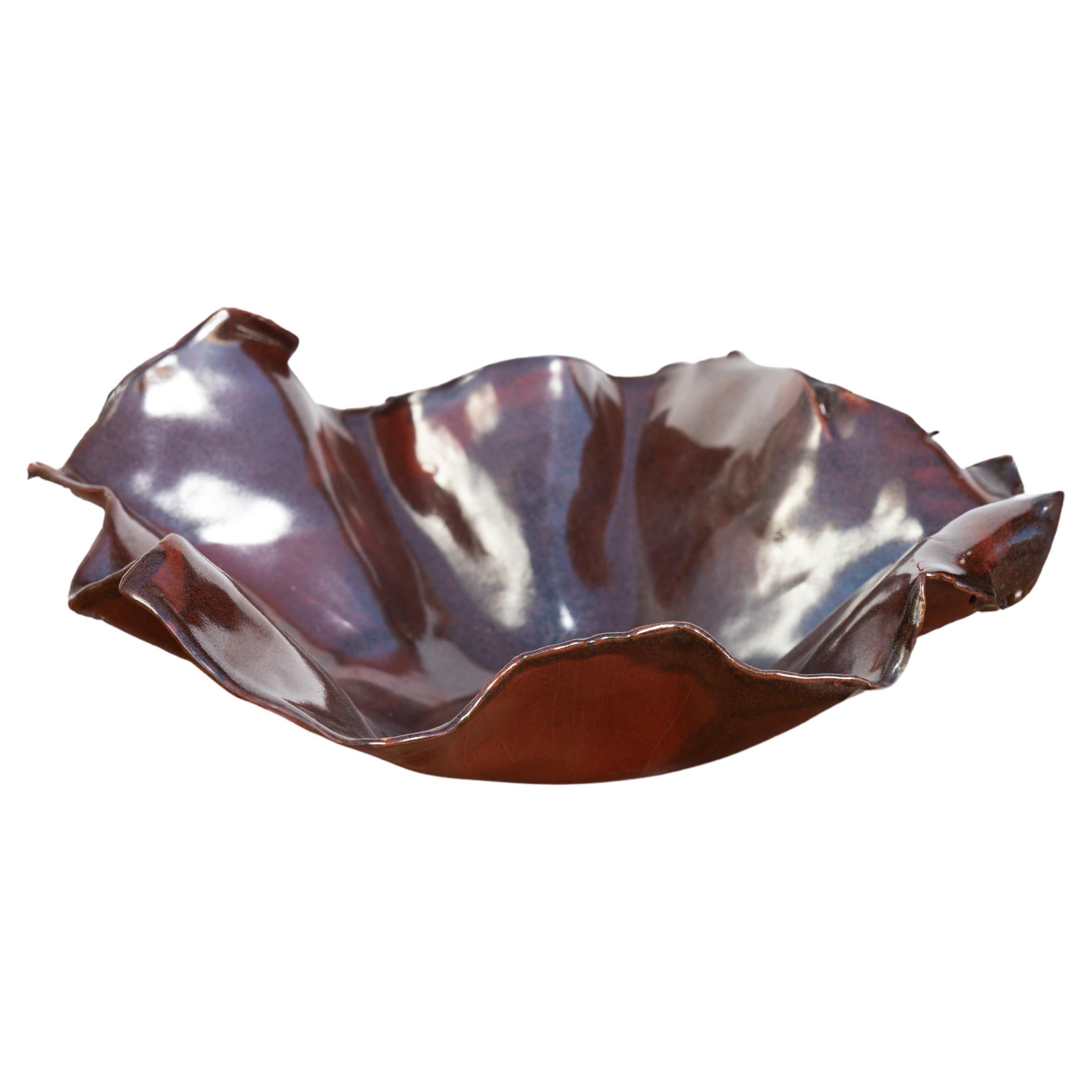 Persimmon Ceramic Serving Bowl by Alex Muradian For Sale