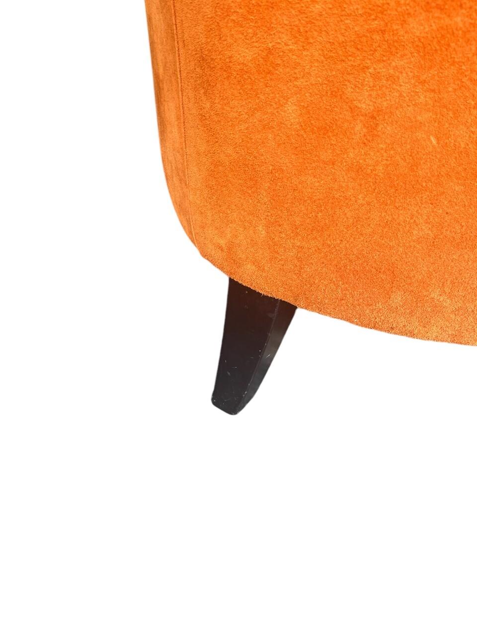 American Persimmon Genuine Suede Leather Classic Armchair