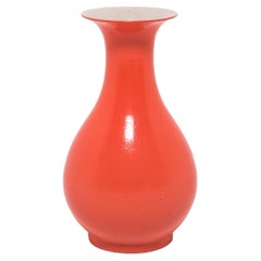 Persimmon-Orange Glazed Pear Vase