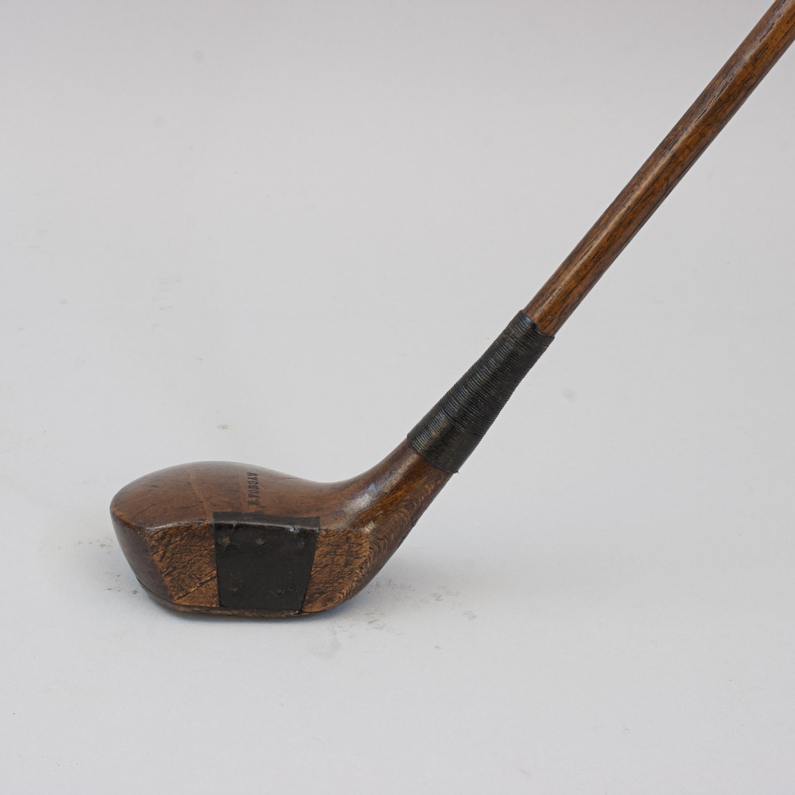 Persimmon Wood Small Head Golf Club, Driver by R. Forgan For Sale 4