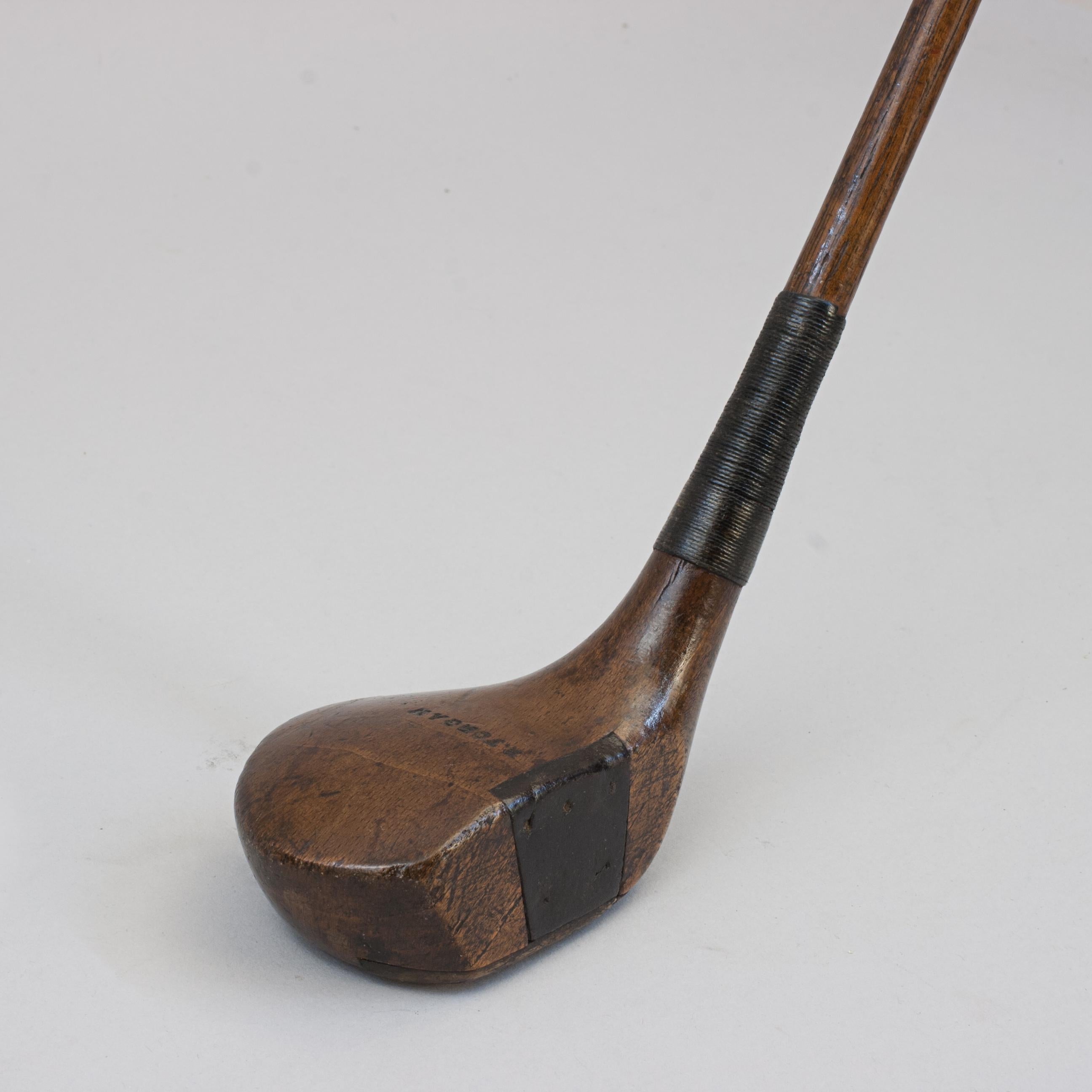 Scottish Persimmon Wood Small Head Golf Club, Driver by R. Forgan For Sale