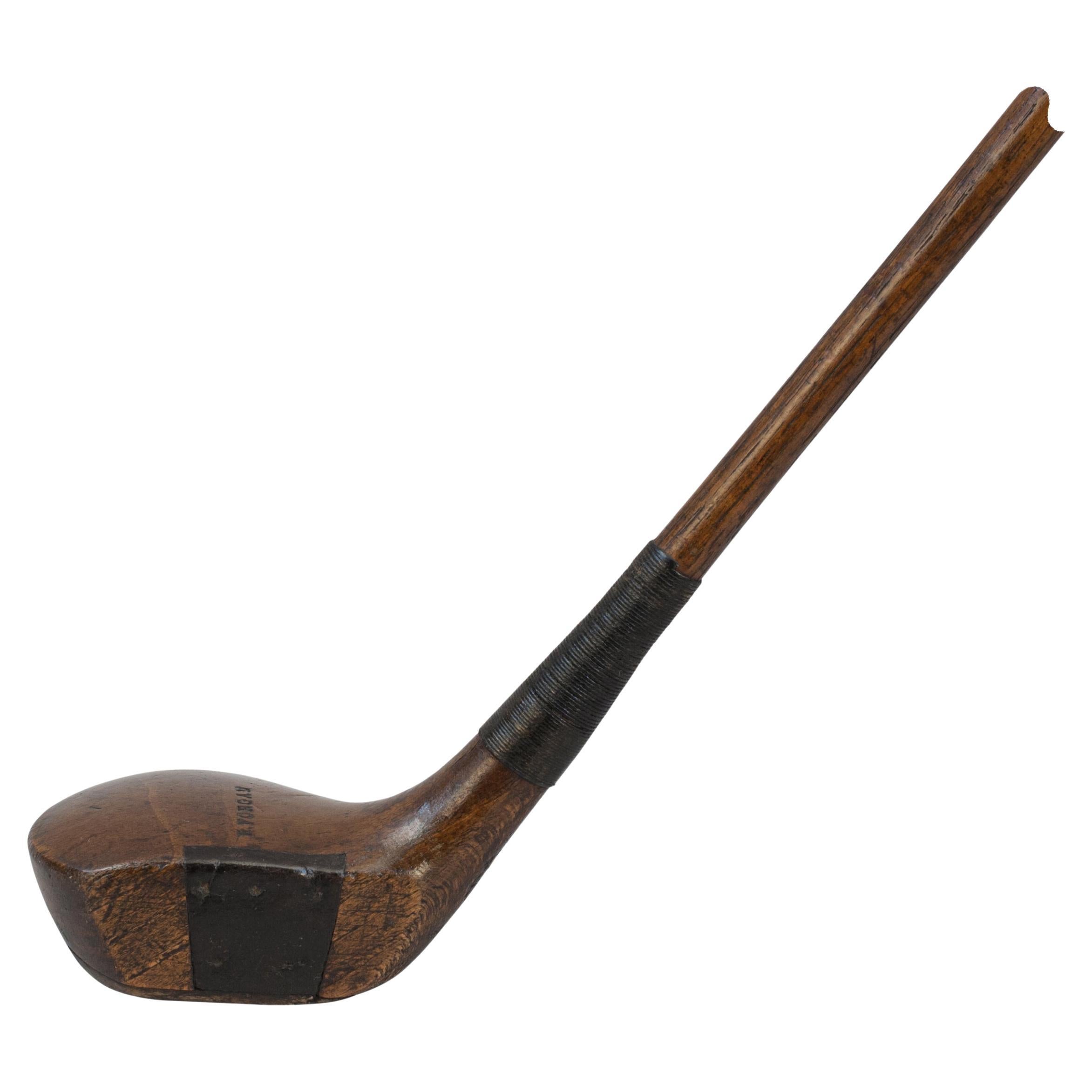 Persimmon Wood Small Head Golf Club, Driver by R. Forgan For Sale