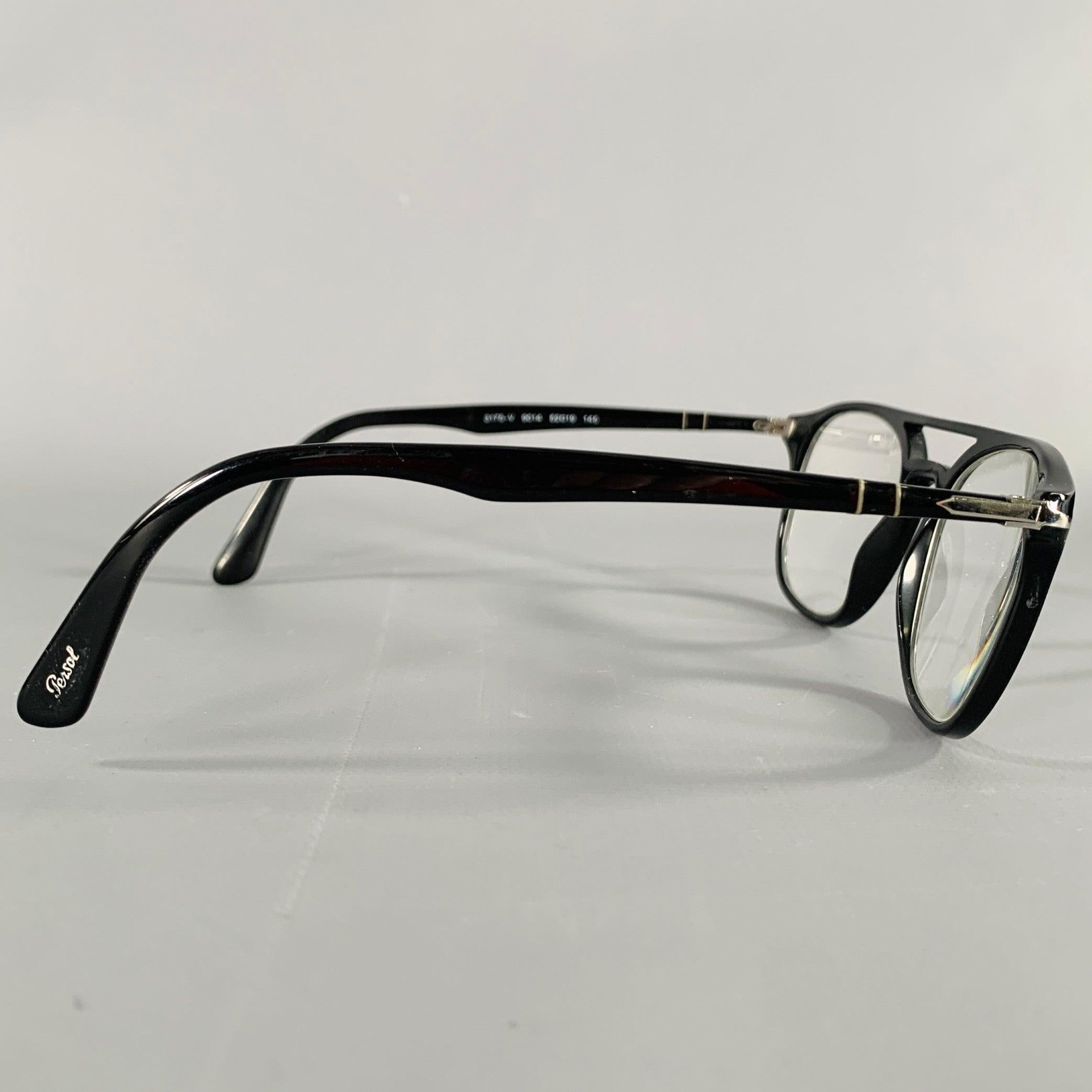 PERSOL x NETFLIX 'La Casa de Papel' frames
in a black acetate featuring silver tone metal temple accents, and aviator style.
Comes with case. Handmade in Italy. Note: these
 frames contain corrective lenses, which will need to be changed by an