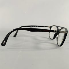 Persol Montatura da vista da aviatore in acetato nero