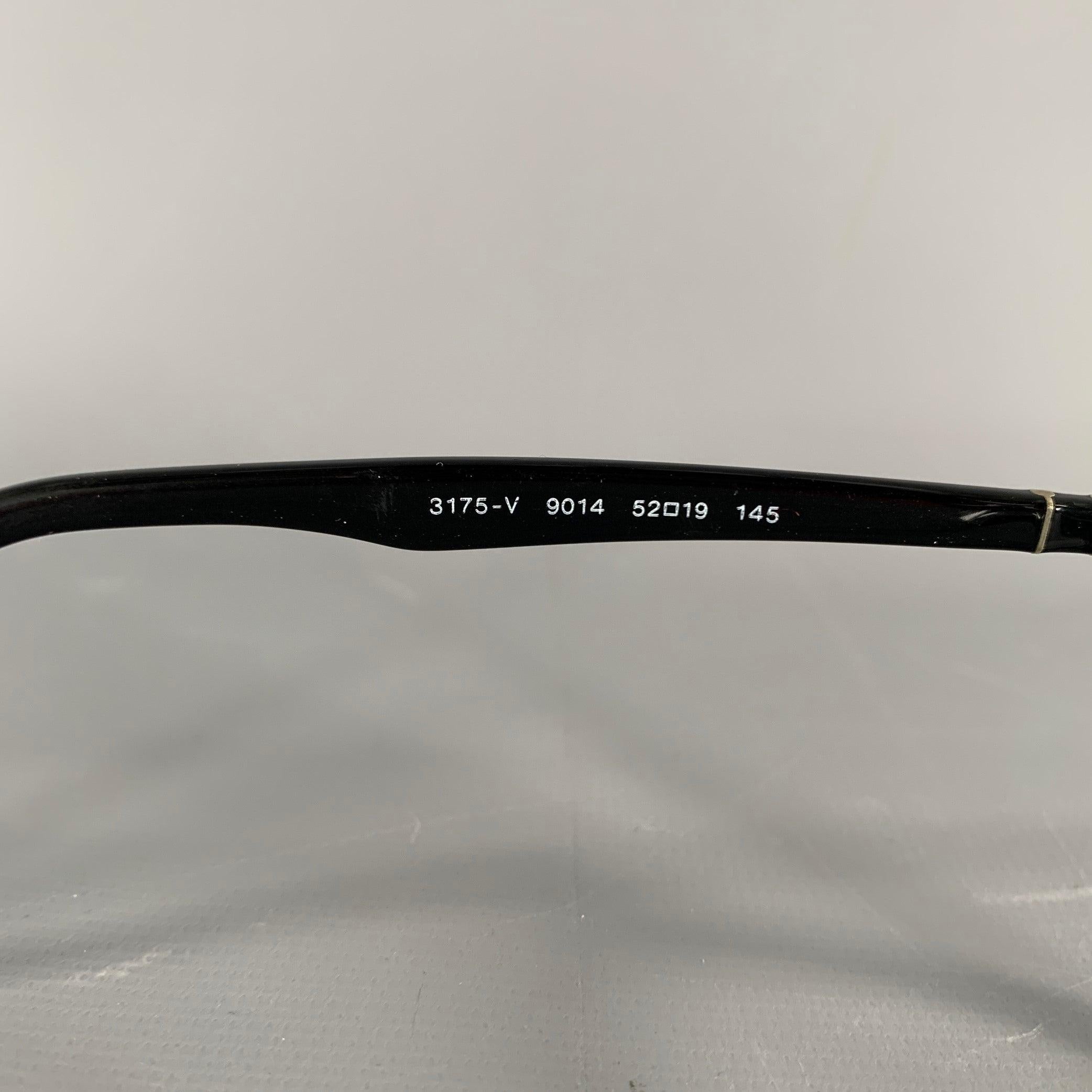 PERSOL Black Acetate Aviator Eyeglasses Frames For Sale 1