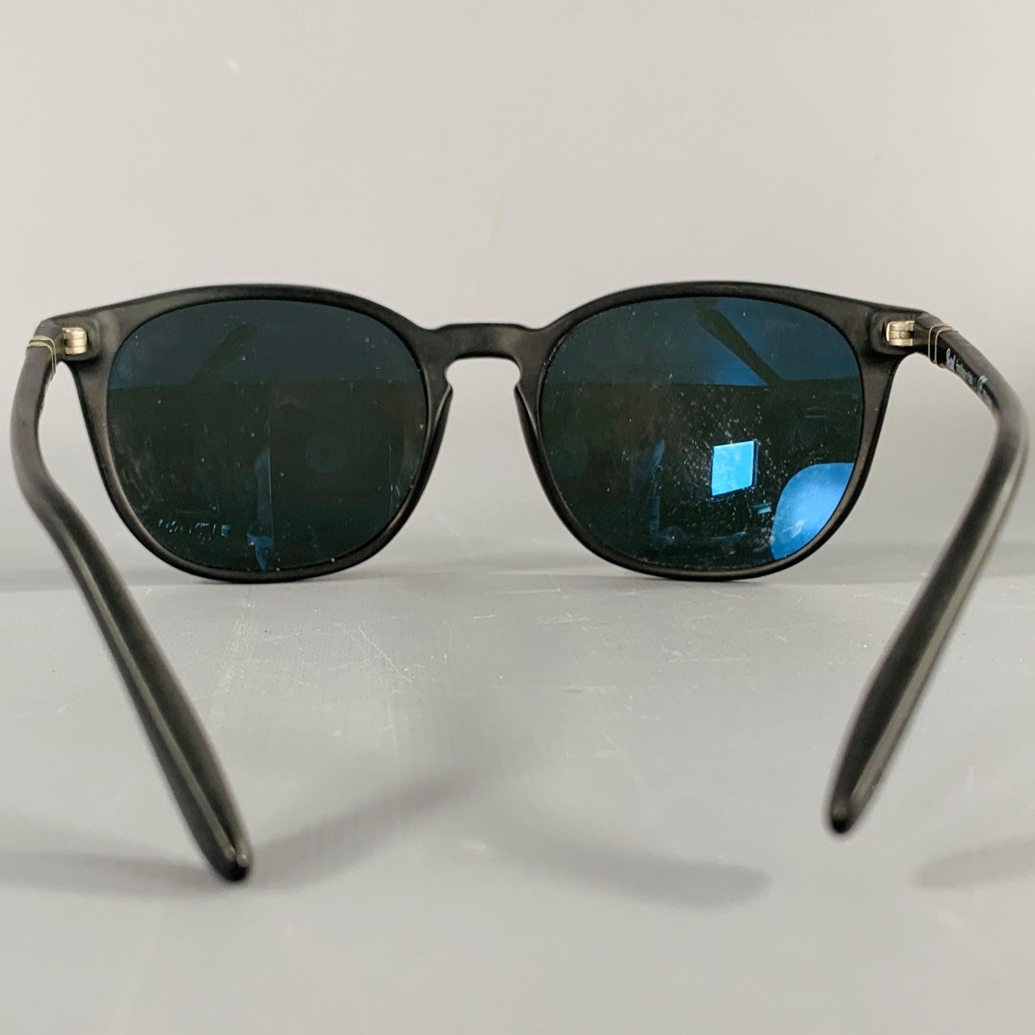 PERSOL Schwarze Silber Acetat-Sonnenbrille im Zustand „Gut“ im Angebot in San Francisco, CA