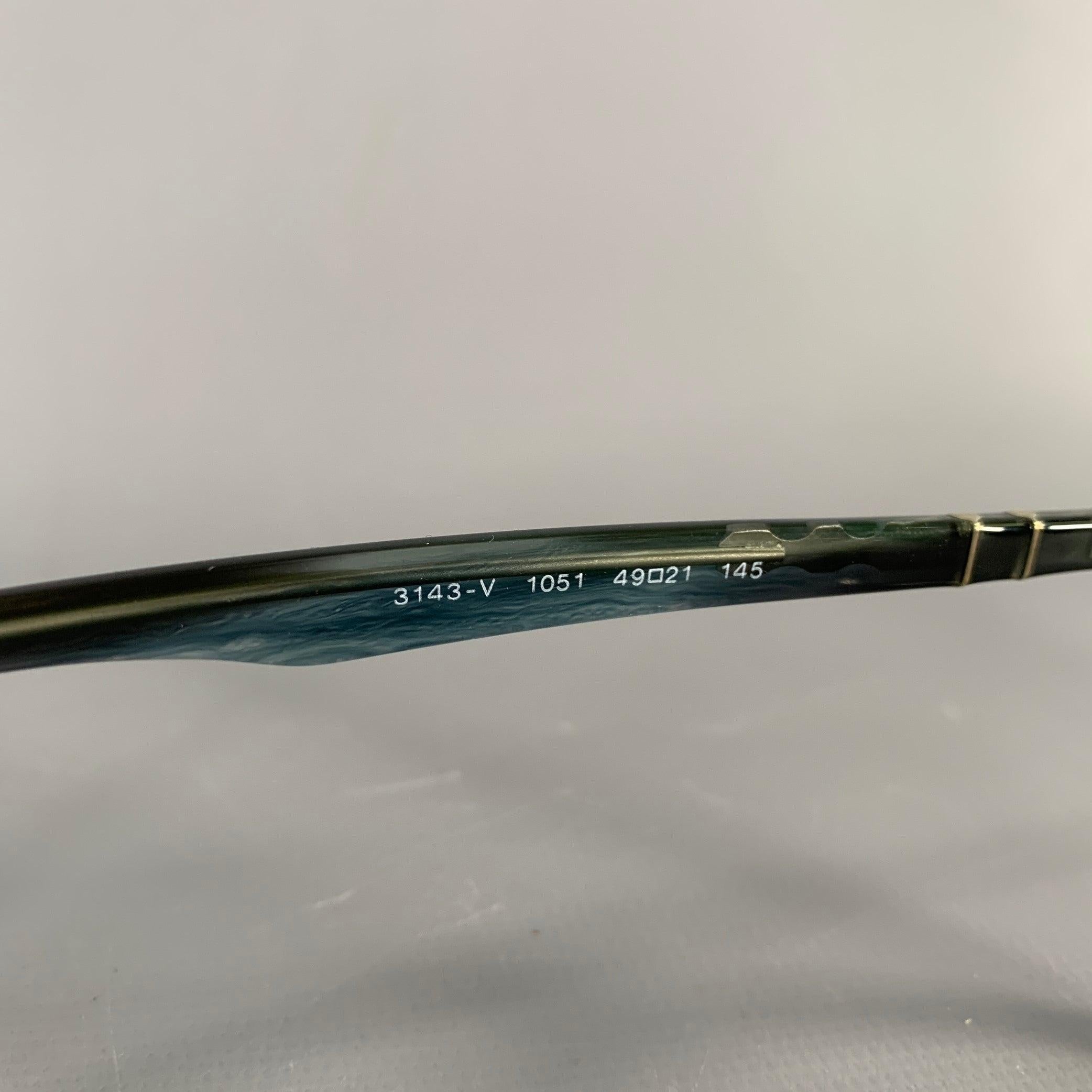Men's PERSOL Blue Grey Marbled Acetate Eyeglasses Frames For Sale