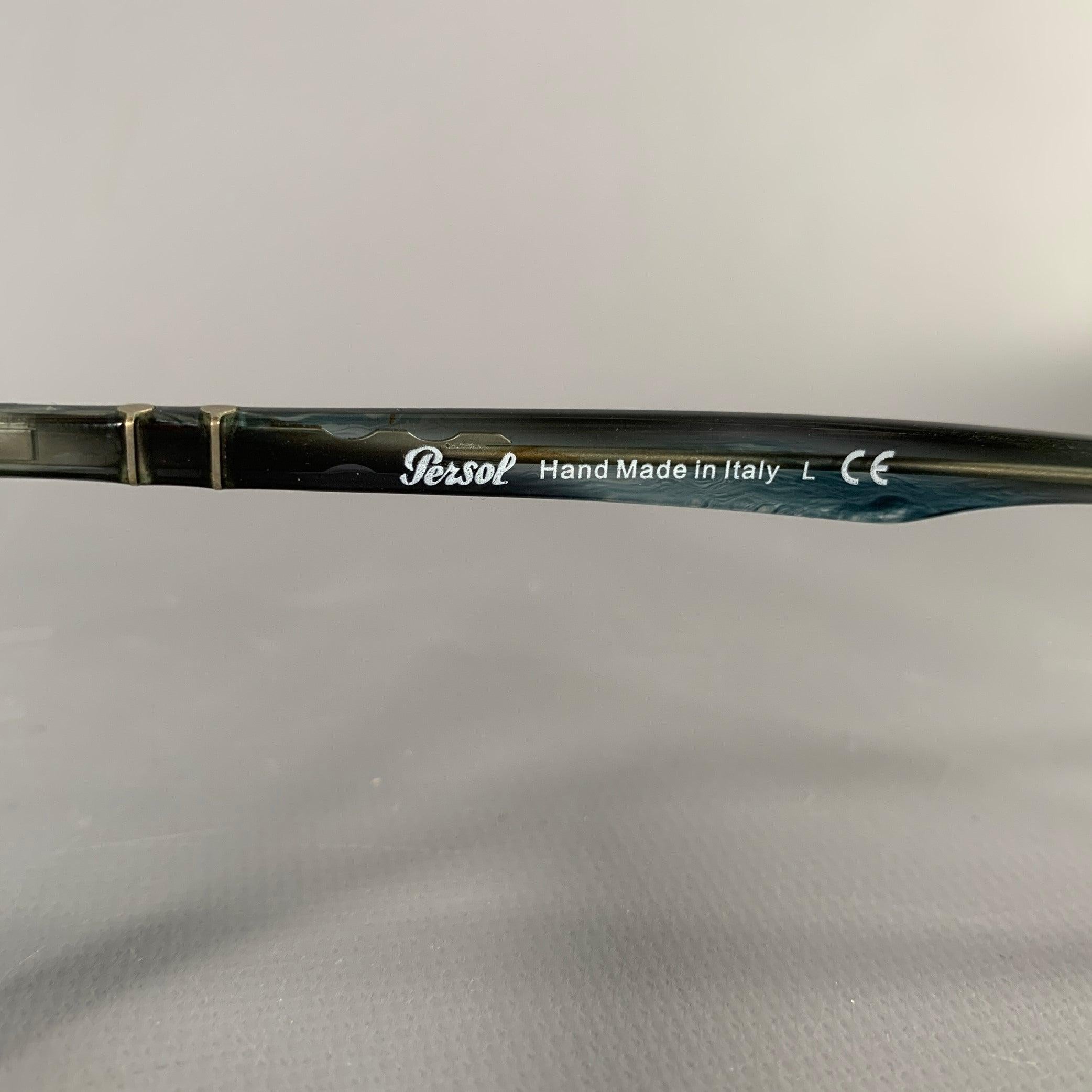 PERSOL Blue Grey Marbled Acetate Eyeglasses Frames For Sale 1