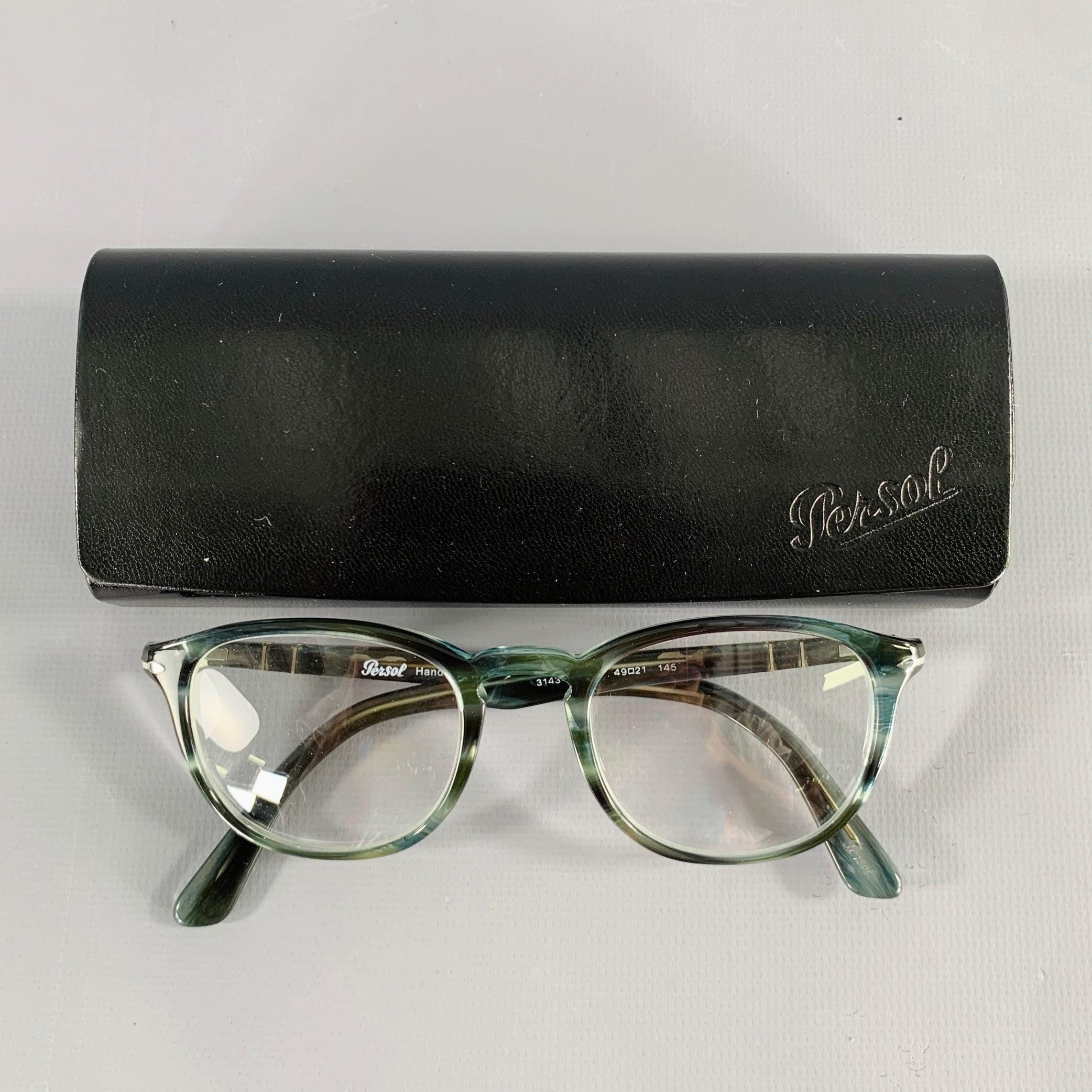 PERSOL Blue Grey Marbled Acetate Eyeglasses Frames For Sale 2