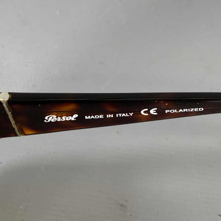 PERSOL Brown Tortoiseshell Acetate Metal Polarized Aviator  display picture 1