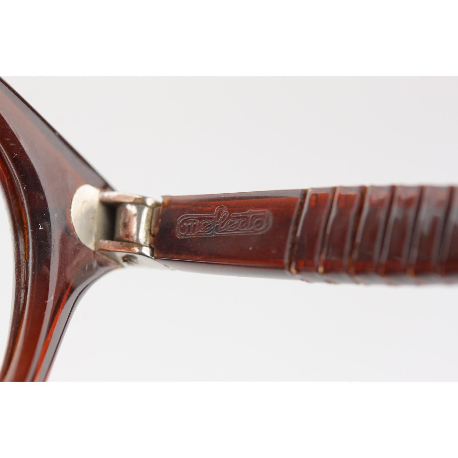 Persol Meflecto Rare Brown Eyeglasses 1940s Cicogna Ratti Torini Logo 125 Wide 2