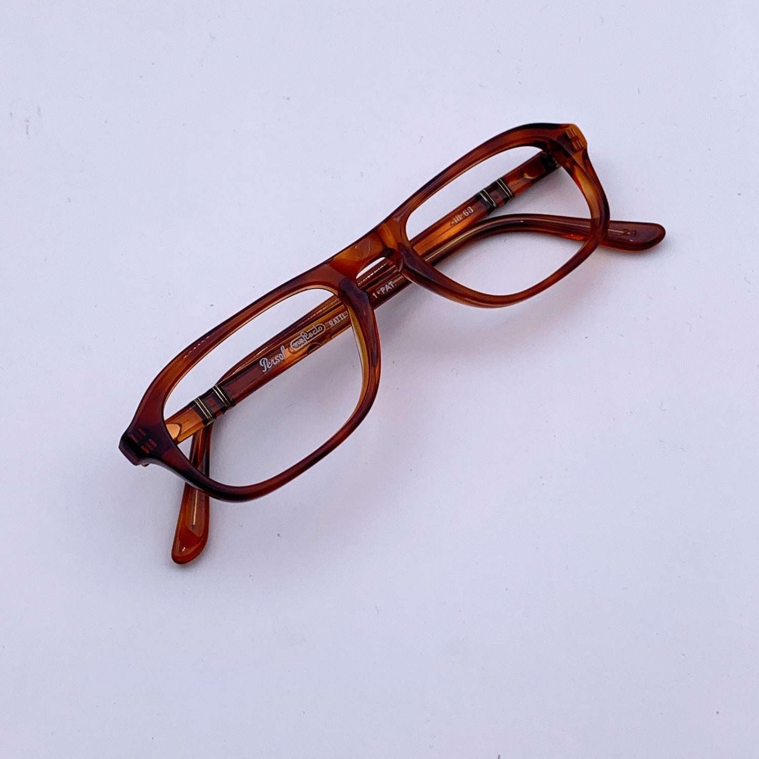 Persol Meflecto Ratti Vintage Brown Jolly 1 Eyeglasses 48-68 130 mm In Excellent Condition For Sale In Rome, Rome