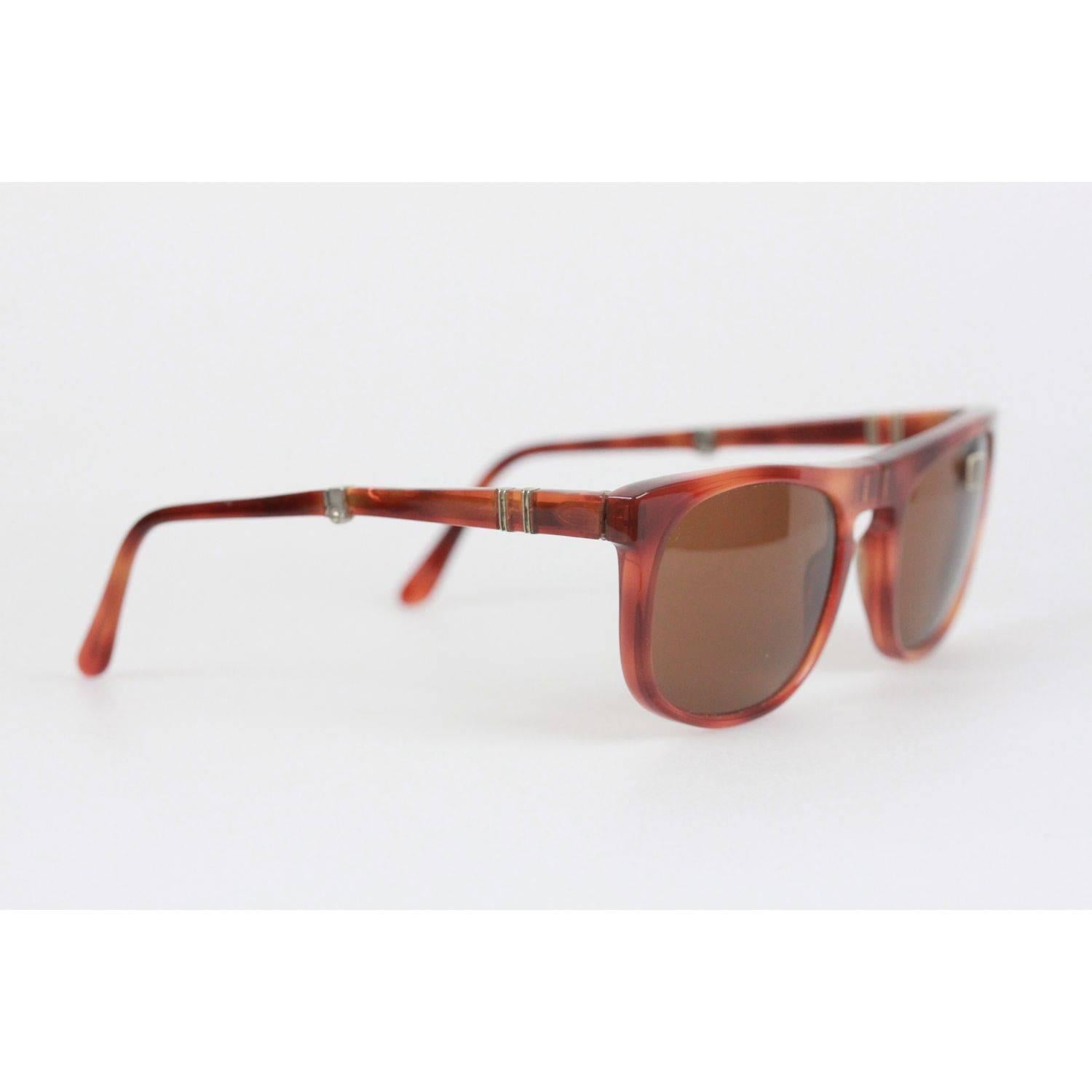 Brown PERSOL Meflecto RATTI Vintage Folding 807 Legend Sunglasses 130mm NOS