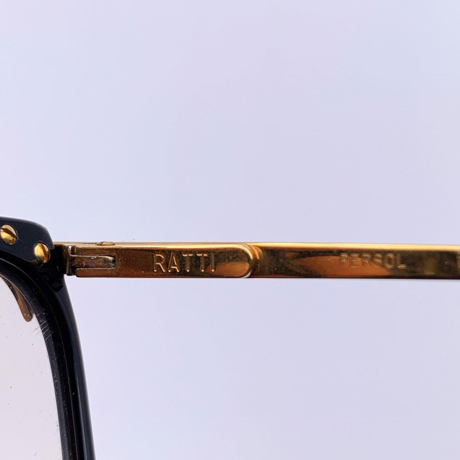 Persol Ratti - Lunettes de soleil vintage noires Cellor à 3 œillets, 130 mm Pour femmes en vente