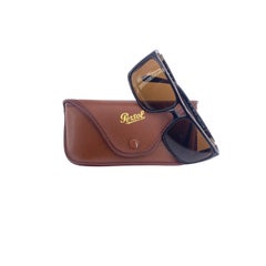Persol Ratti Vintage Black Plastic 003 Aviator Lateral Lenses Sunglasses
