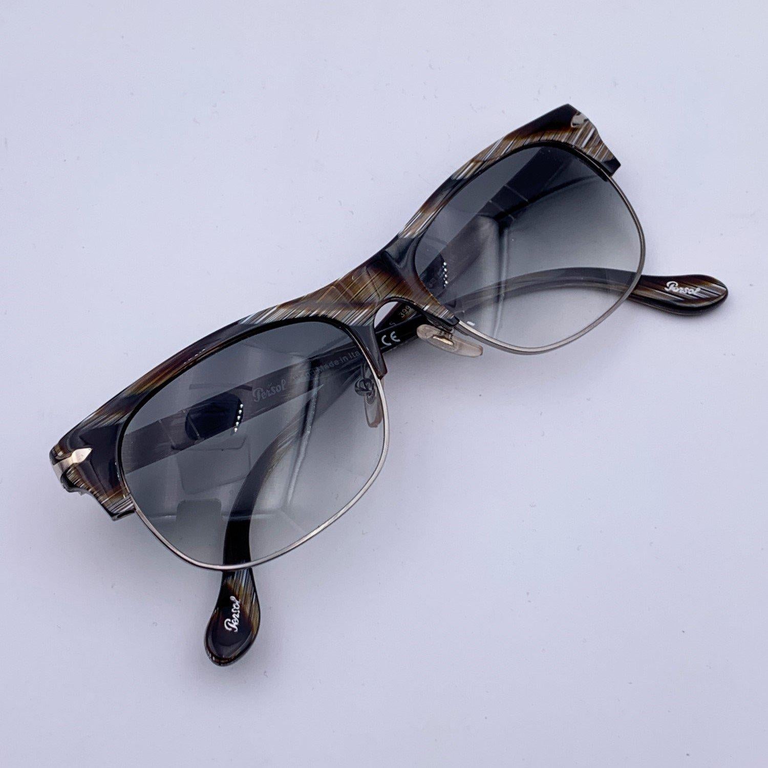 Women's or Men's Persol Ratti Vintage Brown Striped Sunglasses Mod. 3034-S 53/18 145mm