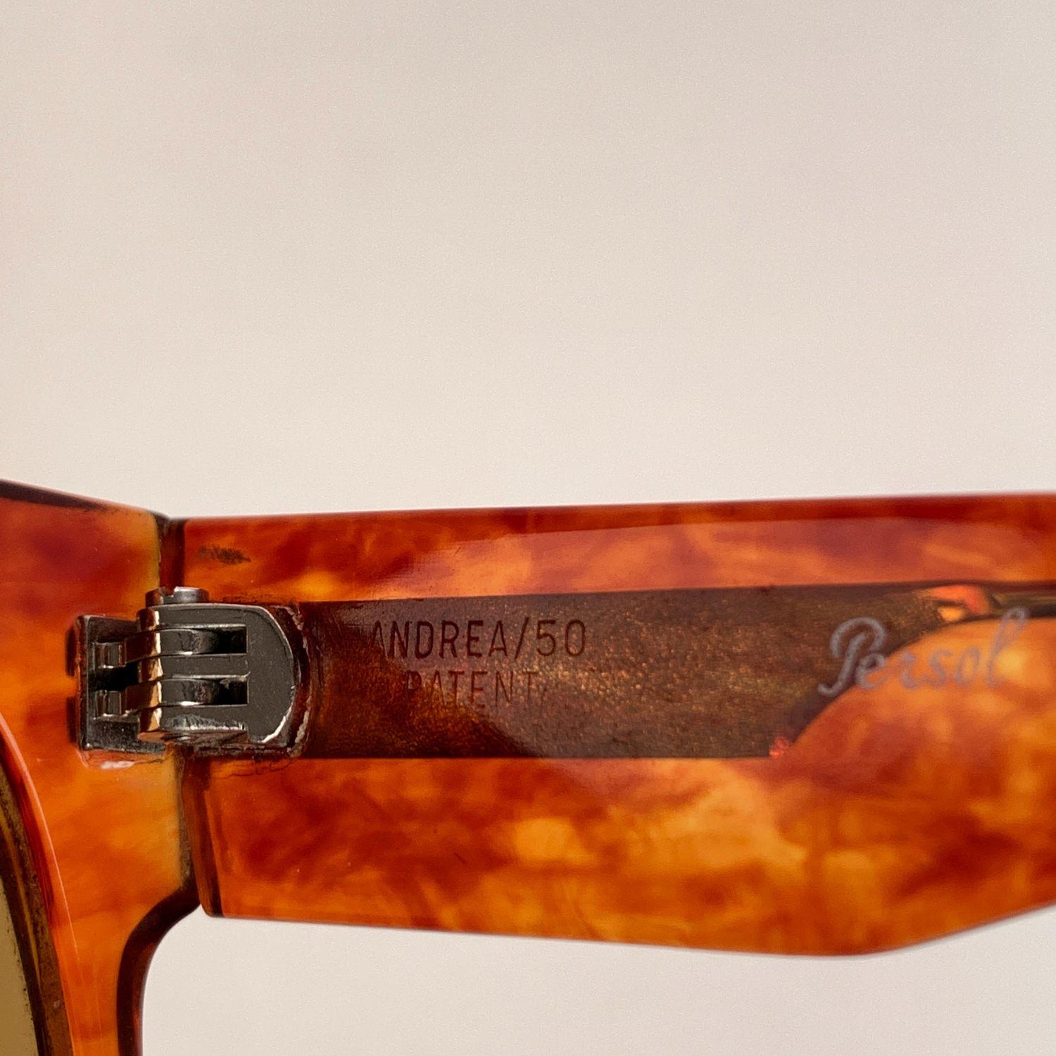 Persol Ratti Vintage Rare Mint Brown Sunglasses Mod. Andrea 50 In Excellent Condition For Sale In Rome, Rome