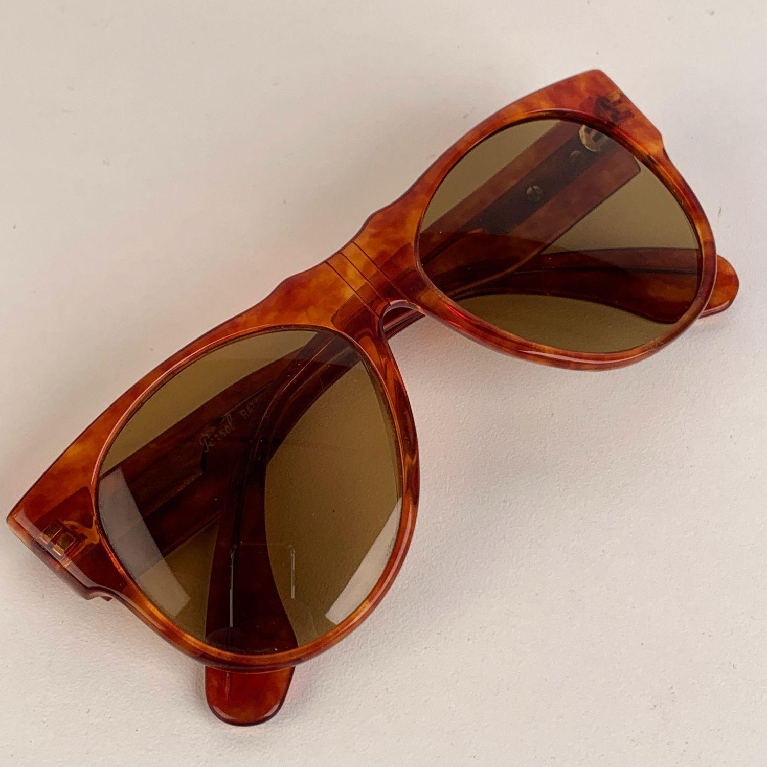 Women's or Men's Persol Ratti Vintage Rare Mint Brown Sunglasses Mod. Andrea 50 For Sale