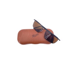 Persol Vintage Matte Black Metal Denis Rectangle Sunglasses 55/16 140mm