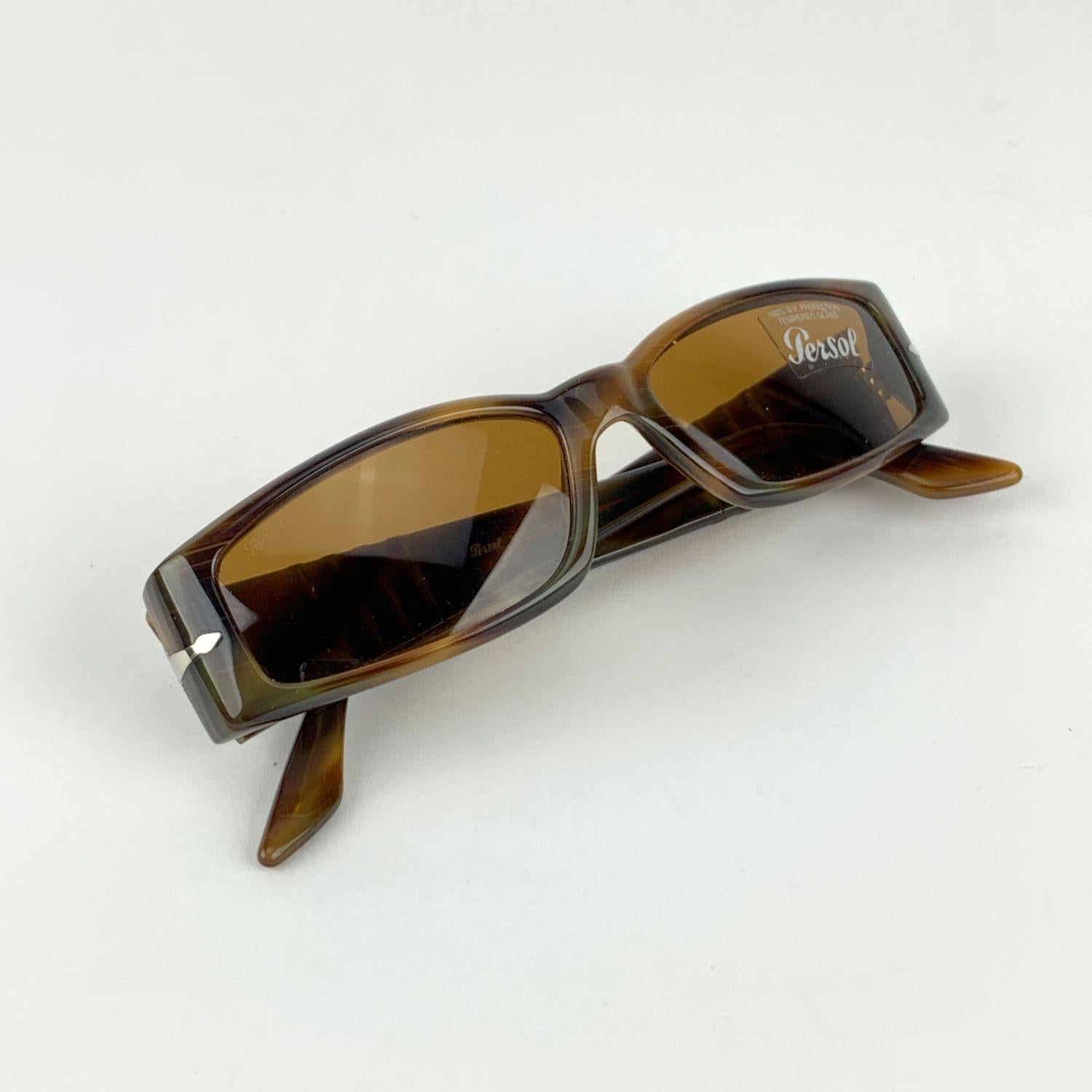 Women's Persol Vintage Mint Brown Rectangle Sunglasses 2725-S 52/15 135 mm