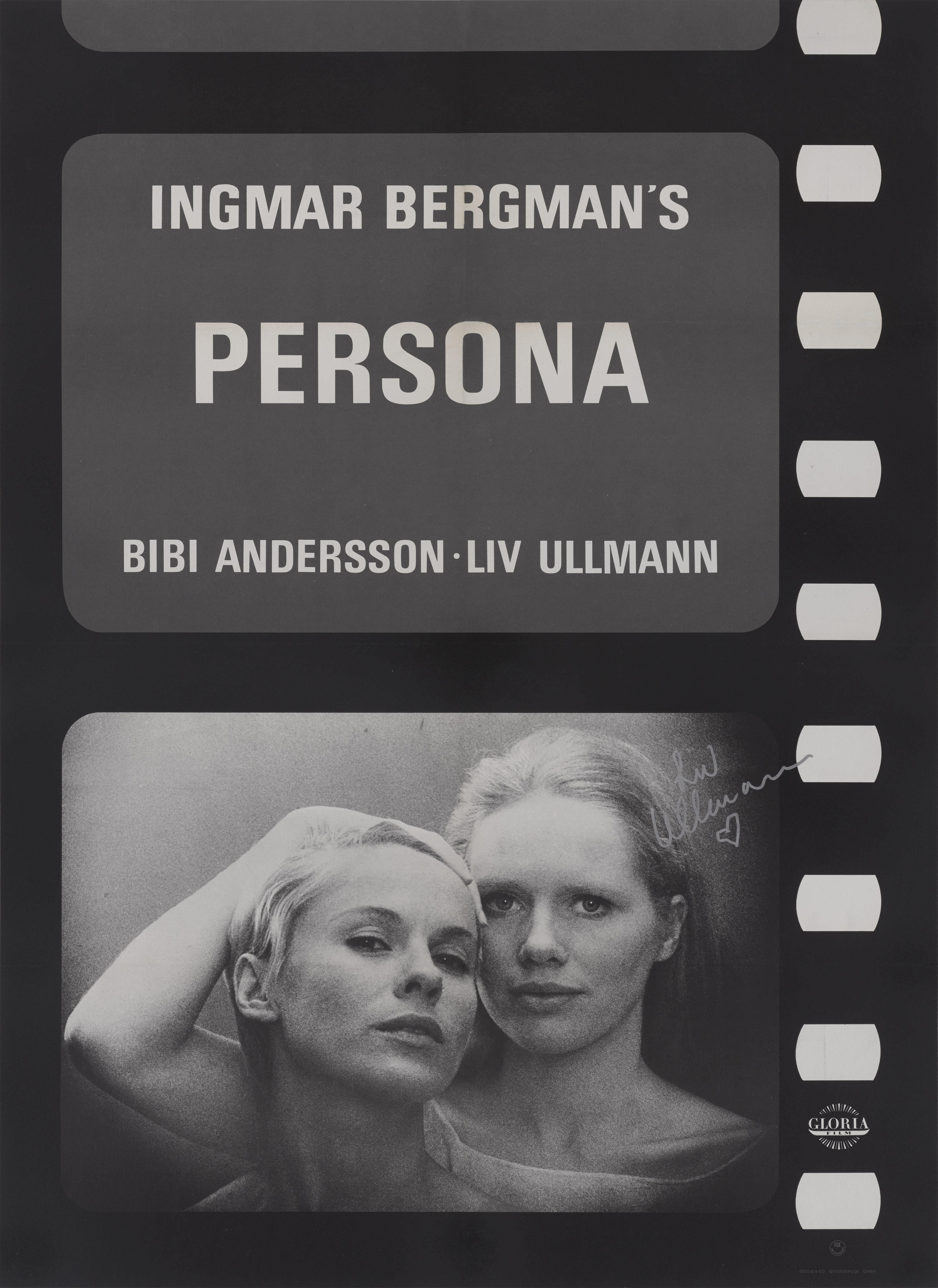 Original German film poster for the 1966 Swedish film written and director by Ingmar Bergman, and stars Bibi Andersson, Liv Ullmann and Margaretha Krook. The film is about a young nurse, who is put in charge of a mute actress. As they spend time