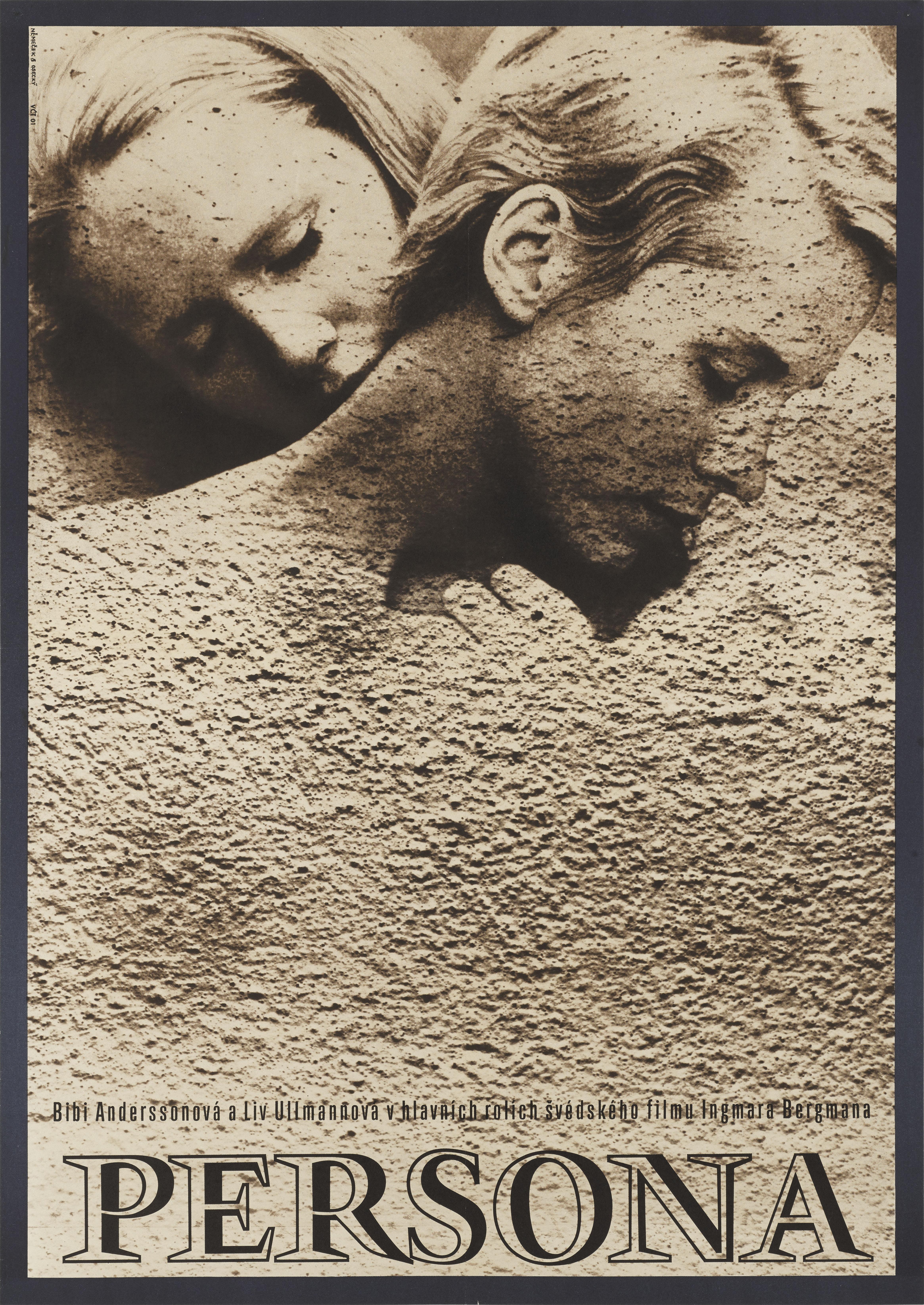 Original tschechoslowakisches Filmplakat für den schwedischen Film von 1966, geschrieben und inszeniert von Ingmar Bergman, mit Bibi Andersson, Liv Ullmann und Margaretha Krook in den Hauptrollen. Der Film handelt von einer jungen Krankenschwester,