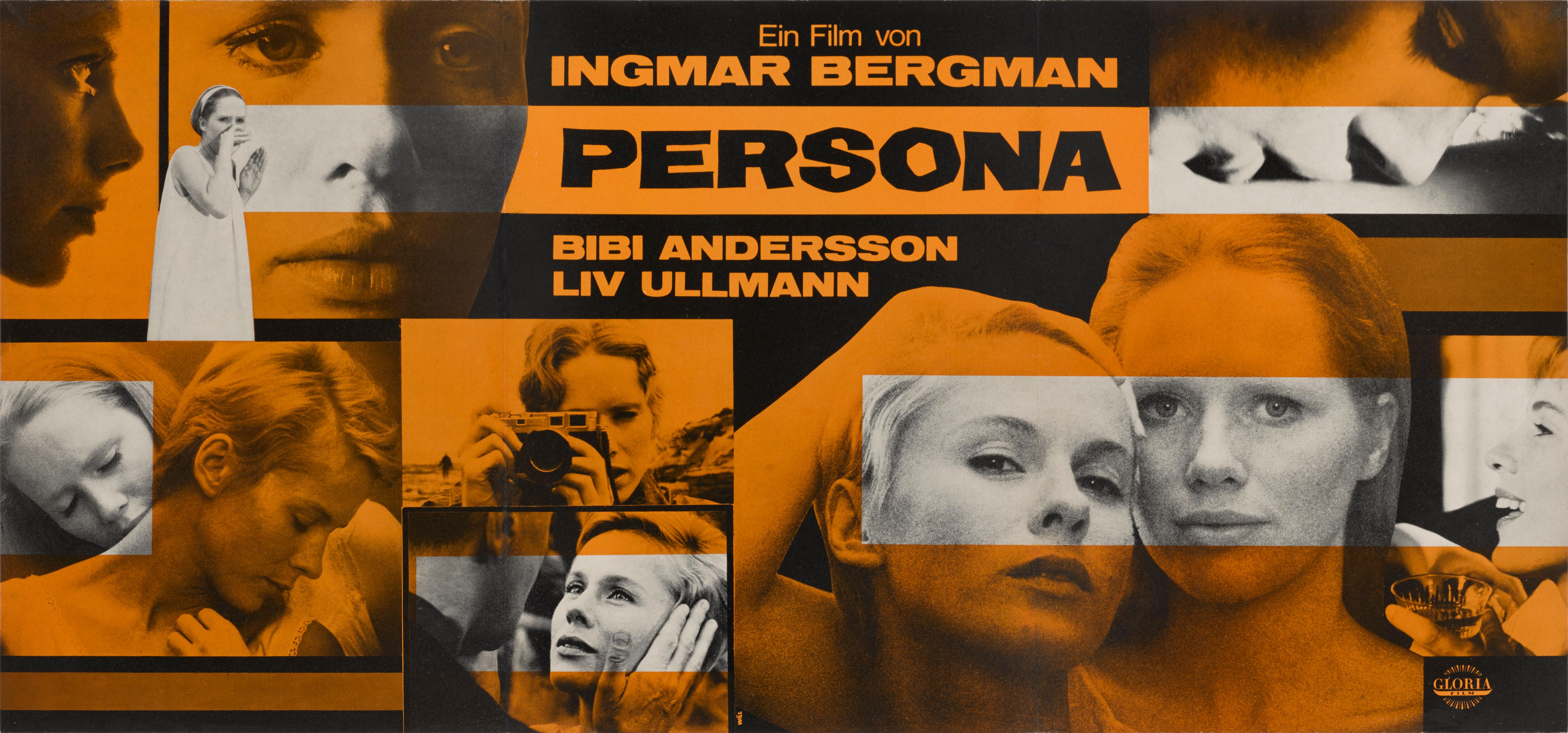 Originales deutsches Filmplakat für den schwedischen Film von 1966, geschrieben und inszeniert von Ingmar Bergman, mit Bibi Andersson, Liv Ullmann und Margaretha Krook in den Hauptrollen. Der Film handelt von einer jungen Krankenschwester, die mit