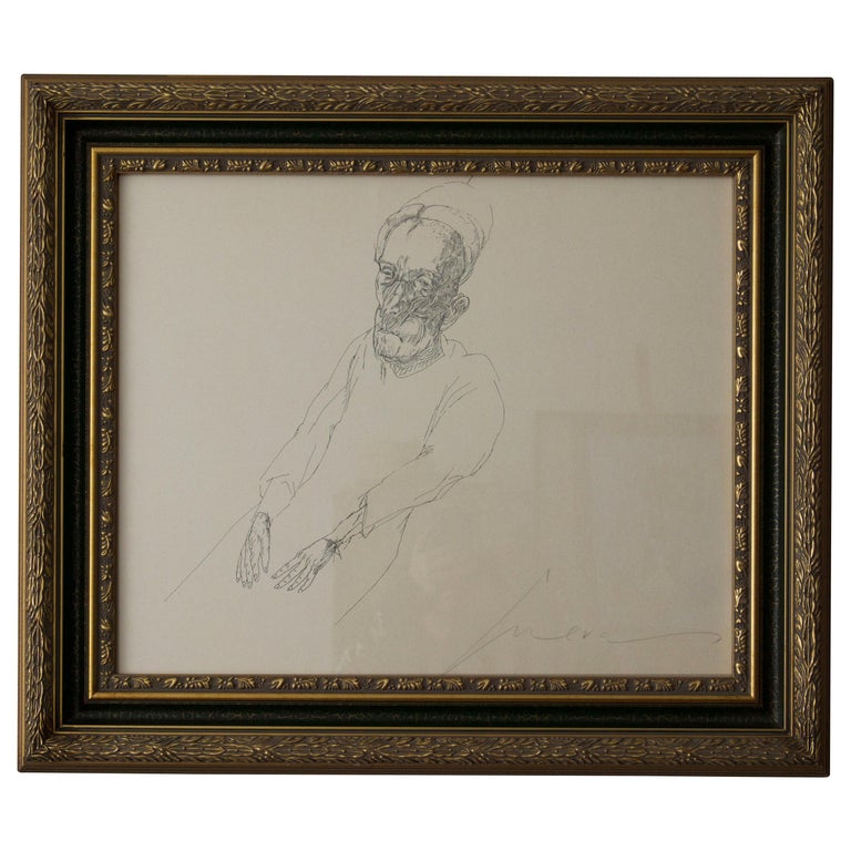 Personaje Sentado / Tinta / Painting / José Luis Cuevas For Sale