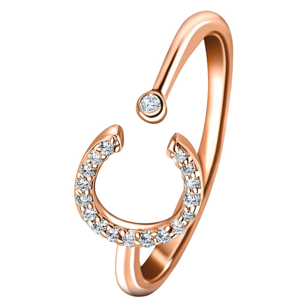 En vente :  Bague personnelle en or rose 18 carats avec diamants de 0,10 carat d'origine, C