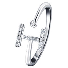 Personal Jewellery Diamant 0,10 Karat Initial-I-Letter Ring 18 Kt Weißgold