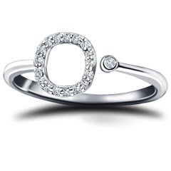 Personal Jewellery Diamant 0,10 Karat Initial -O- Buchstabenring 18 Kt Weißgold