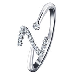 Personal Jewellery Diamant 0,10 Karat Initial -Z- Buchstabenring 18 Kt Weißgold