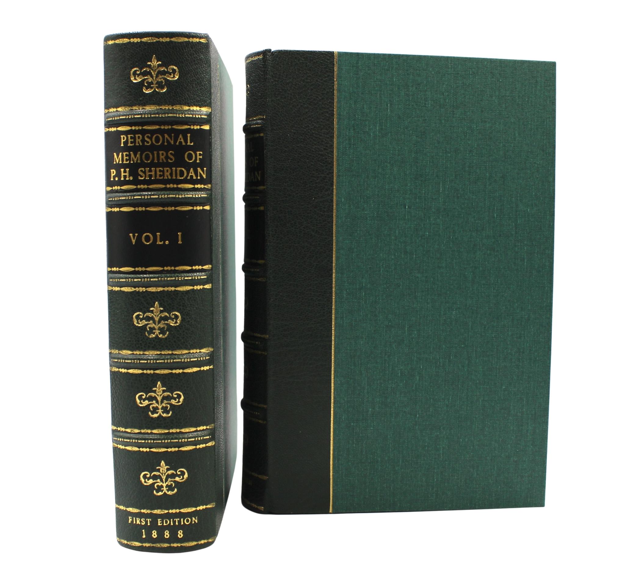 Embossed Personal Memoirs of P. H. Sheridan, First Edition, Two-Volume Set, 1888 For Sale