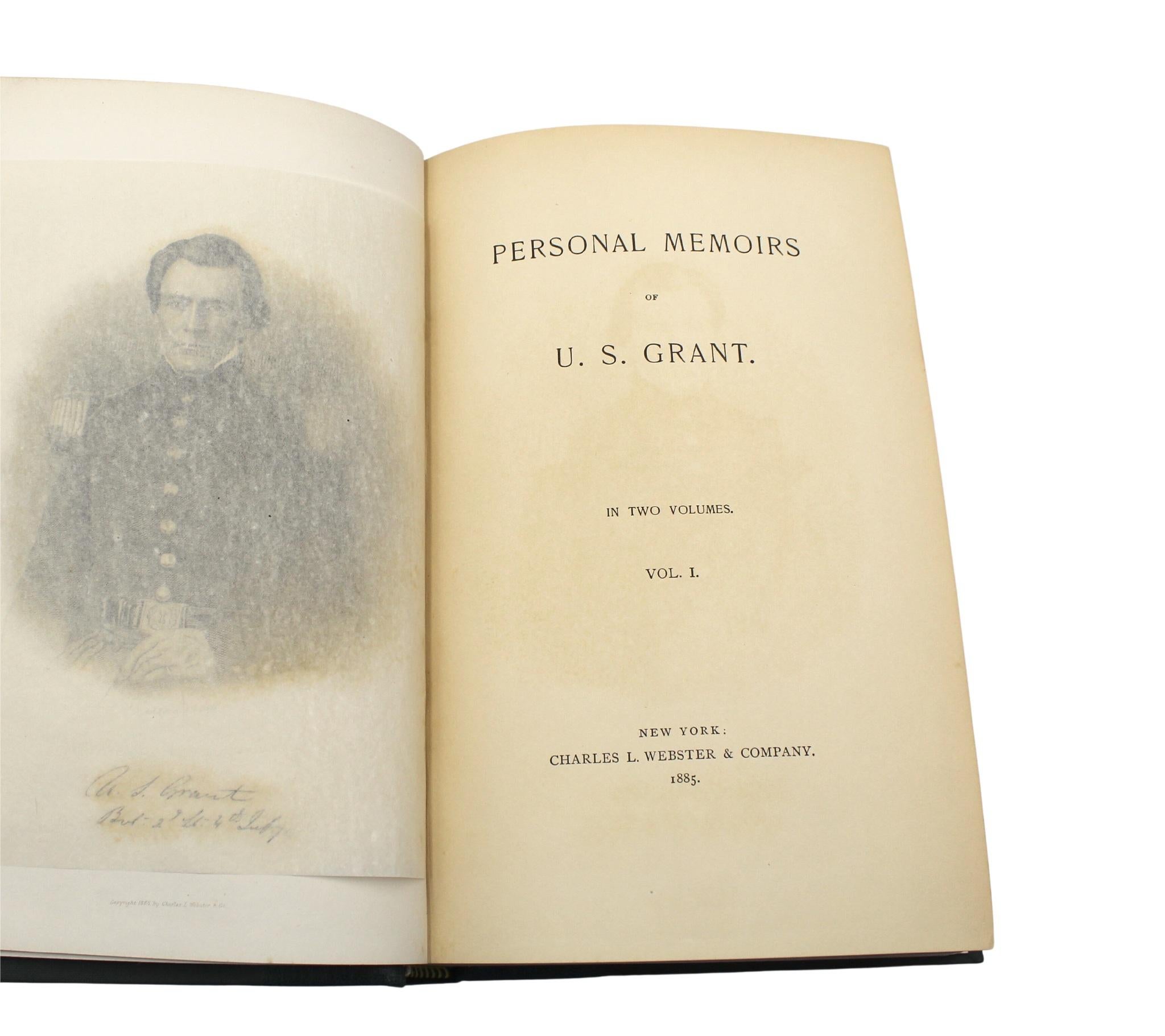 Paper Personal Memoirs of U. S. Grant, First Edition, Two-Volume Set, 1885-86