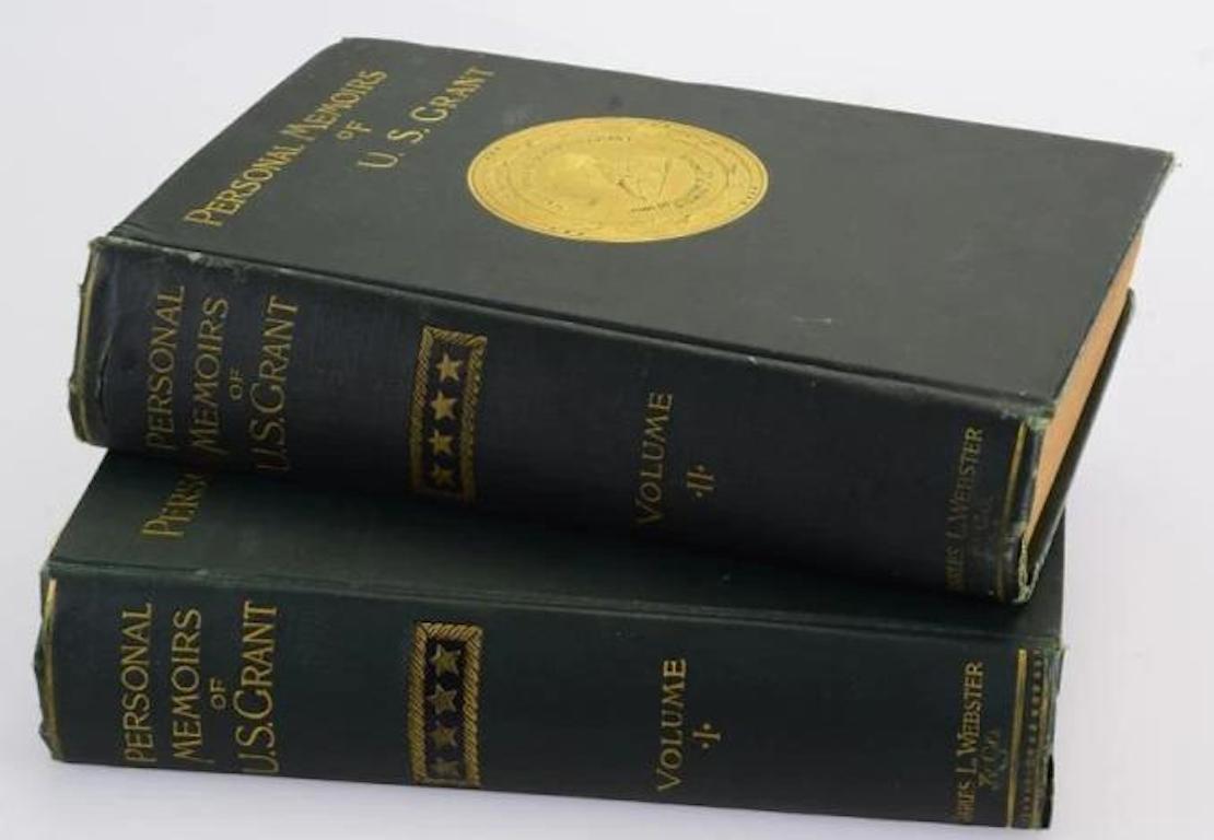 Grant, Ulysses S., Personal Memoirs of U.S. Grant, New York: Charles L. Webster and Co., 1885-1886. Two volume set. Octavo, period cloth bindings with matching slipcase.

This complete two-volume set of Ulysses S. Grant’s personal memoirs is a