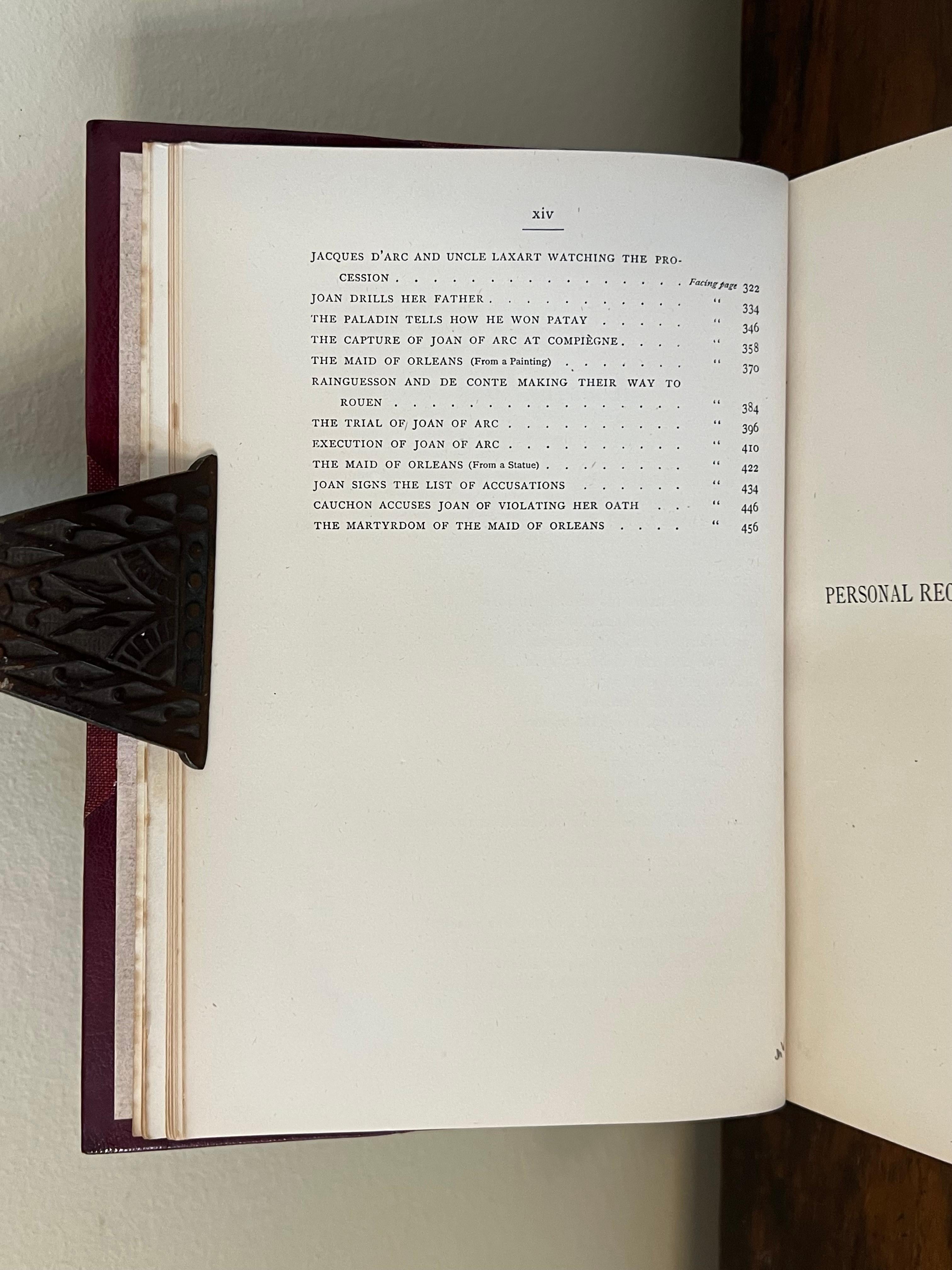 Souvenirs personnels de Jeanne d'Arc par Louis De Conte (pseudonyme de Mark Twain) en vente 2