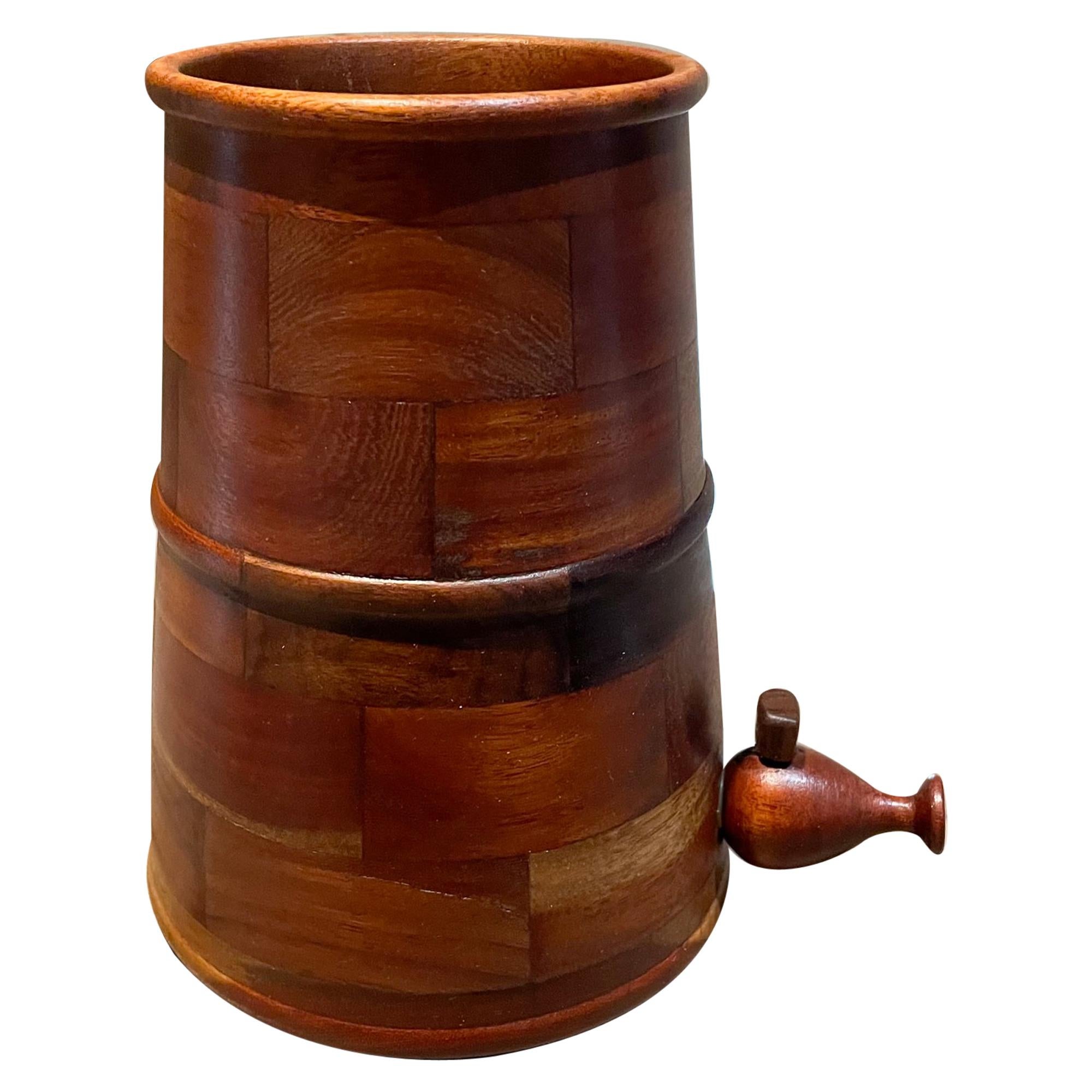 Personal Water Cooler Dispenser in Turned Wood Don Shoemaker 1970s Modern Mexico