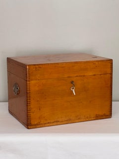 Personal Writing Chest or Sailor's Ditty Box in Pine with Handles and Lock