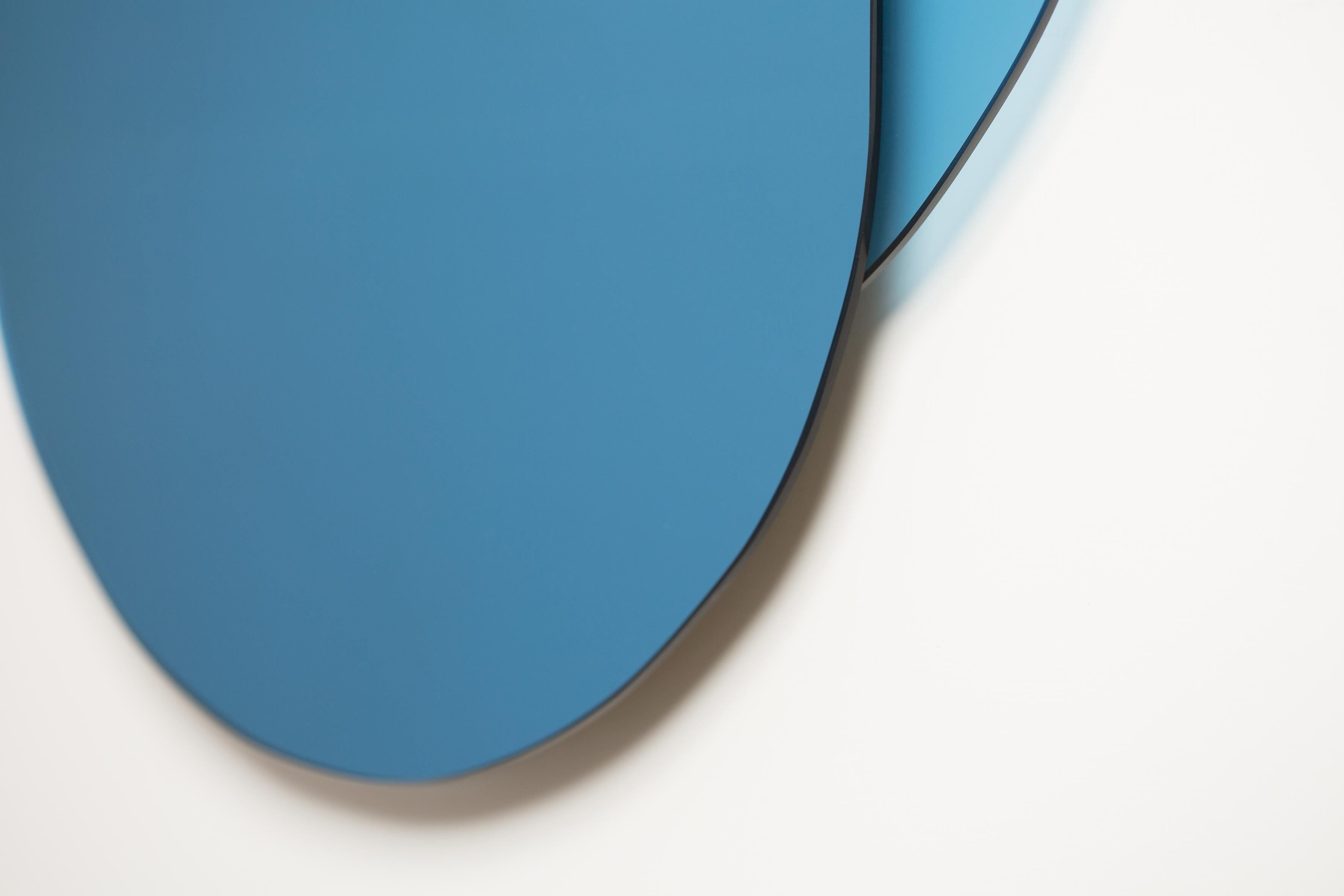 Hand-Crafted Personal Him Blue Mirror For Sale