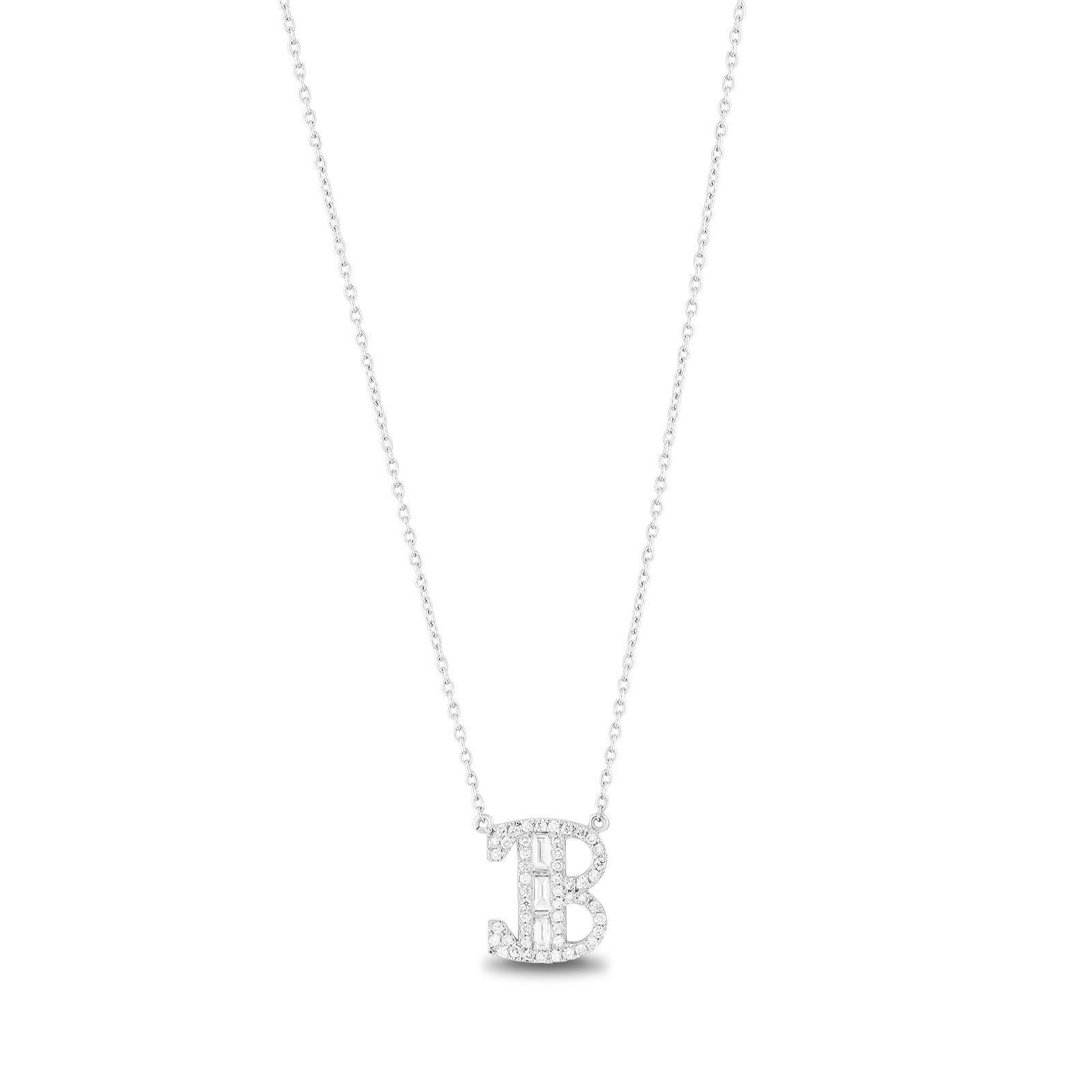 letter b diamond pendant