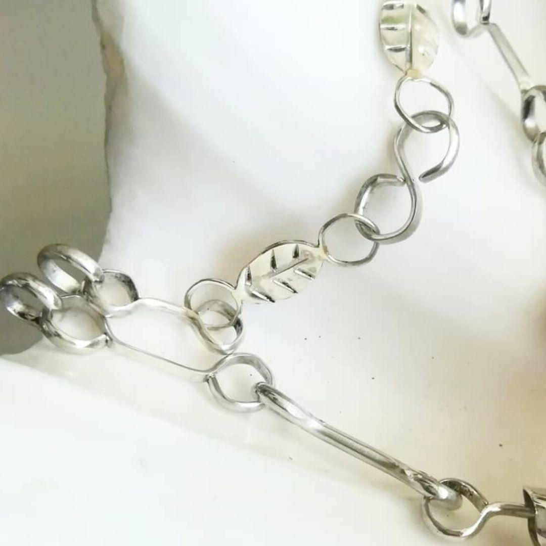 Dolores Ortega Botanical Initial Necklace in 925 Sterling Silver For Sale 4