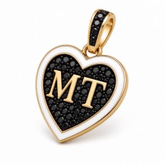 Personalized Double Initial Heart Pendant Necklace 14K Gold by Meghna Jewels