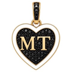 Personalized Double Initial Heart Pendant Necklace 14K Gold by Meghna Jewels