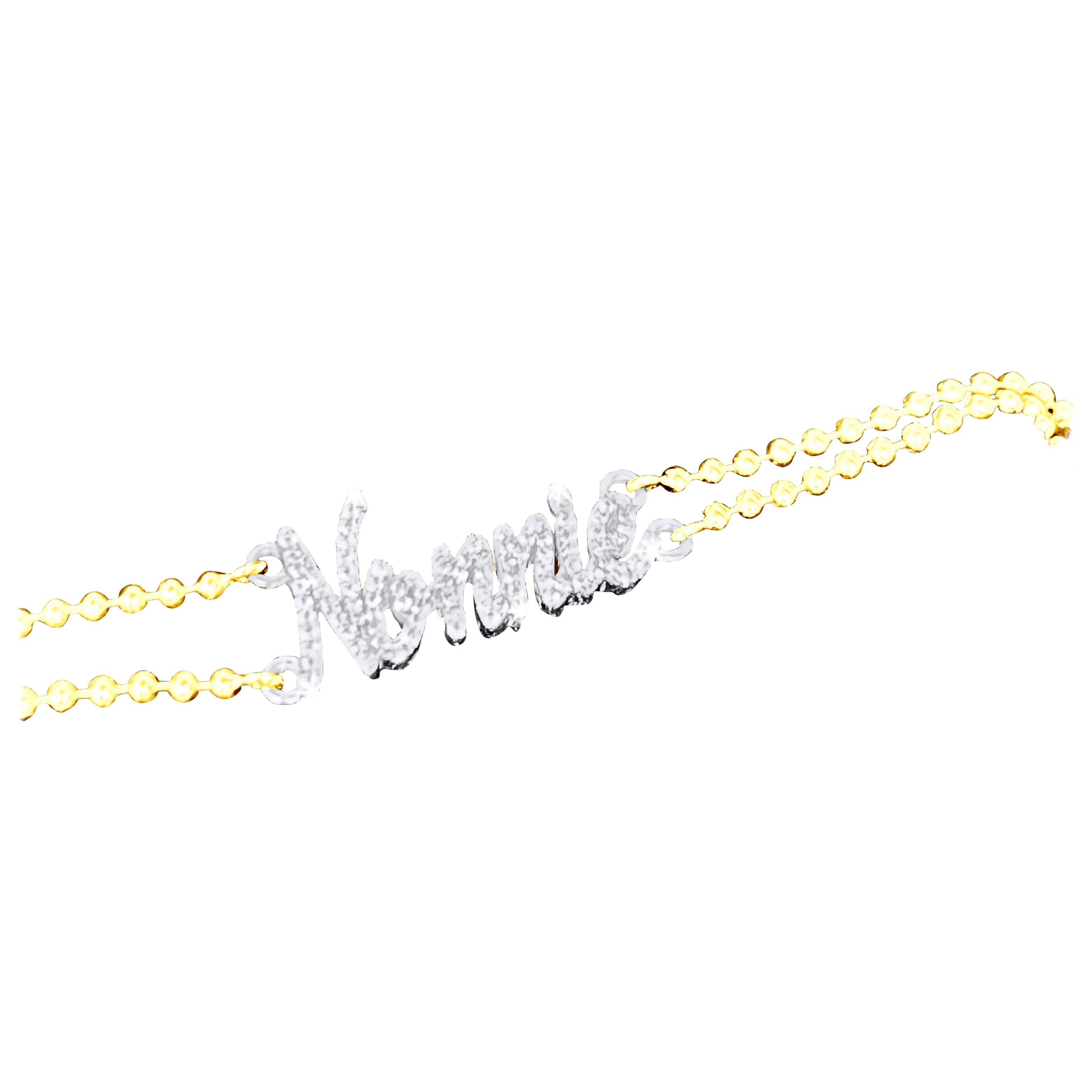Bracelet en or jaune 14K (ou 18k sur demande) personnalisé avec nom complet en vente