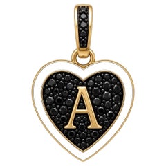 Personalized Initial 14K Gold Heart Pendant Necklace A-Z by Meghna Jewels